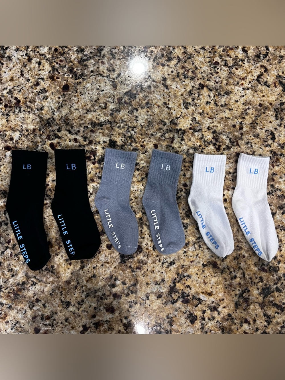 Little Bipsy Kids Crew Socks - Black, Gray & White-Set of 3 Pairs - Picture 2 of 4